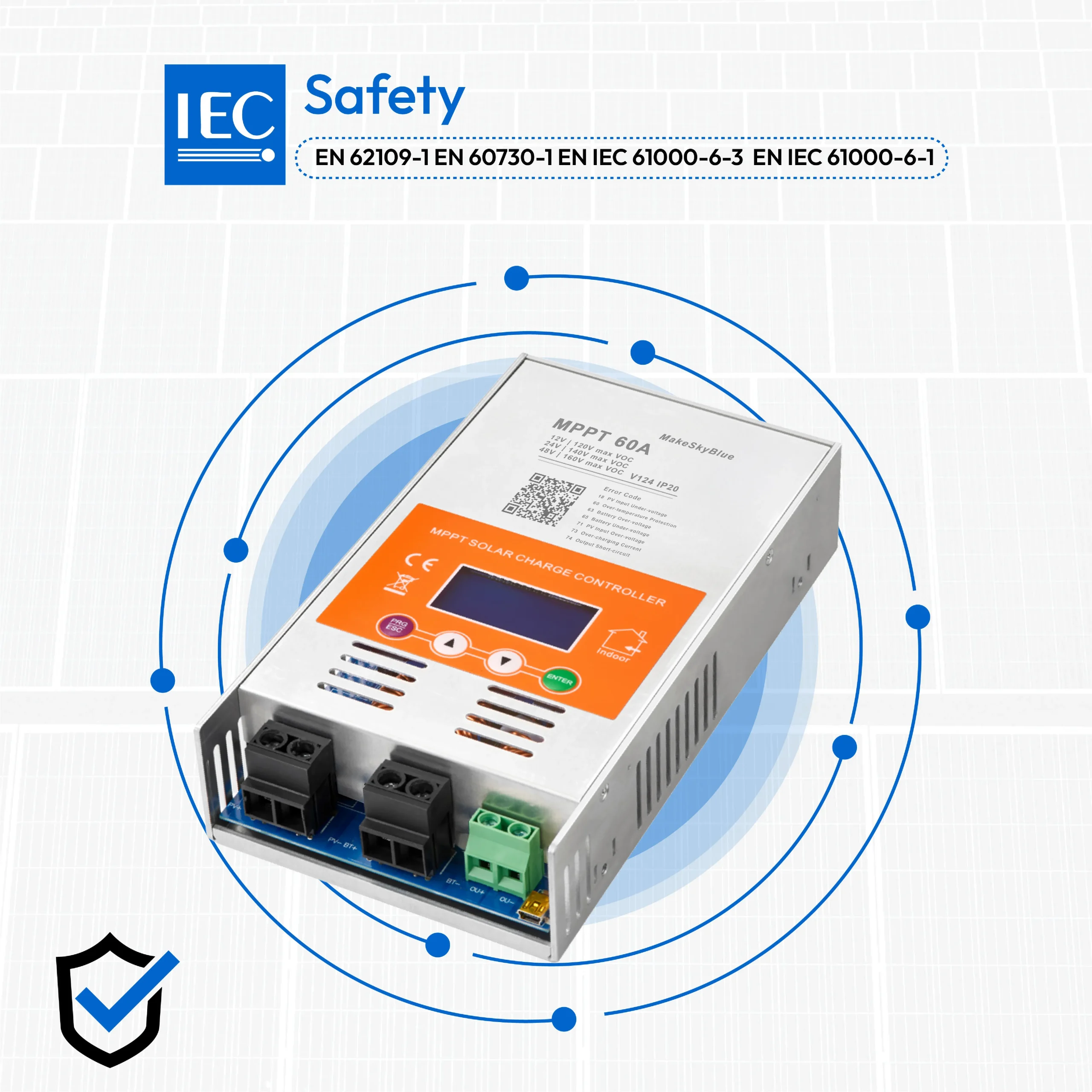 60A-V124 left安全认证_副本 MakeSkyBlue 60A MPPT Solar Laderegler V124 mit WLAN Fernsteuerung CloudBox – Bild 6