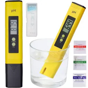 PH Messgerät, PH Wert Wasser Digitaler Tester 0-14 PH Tragbar mit LCD