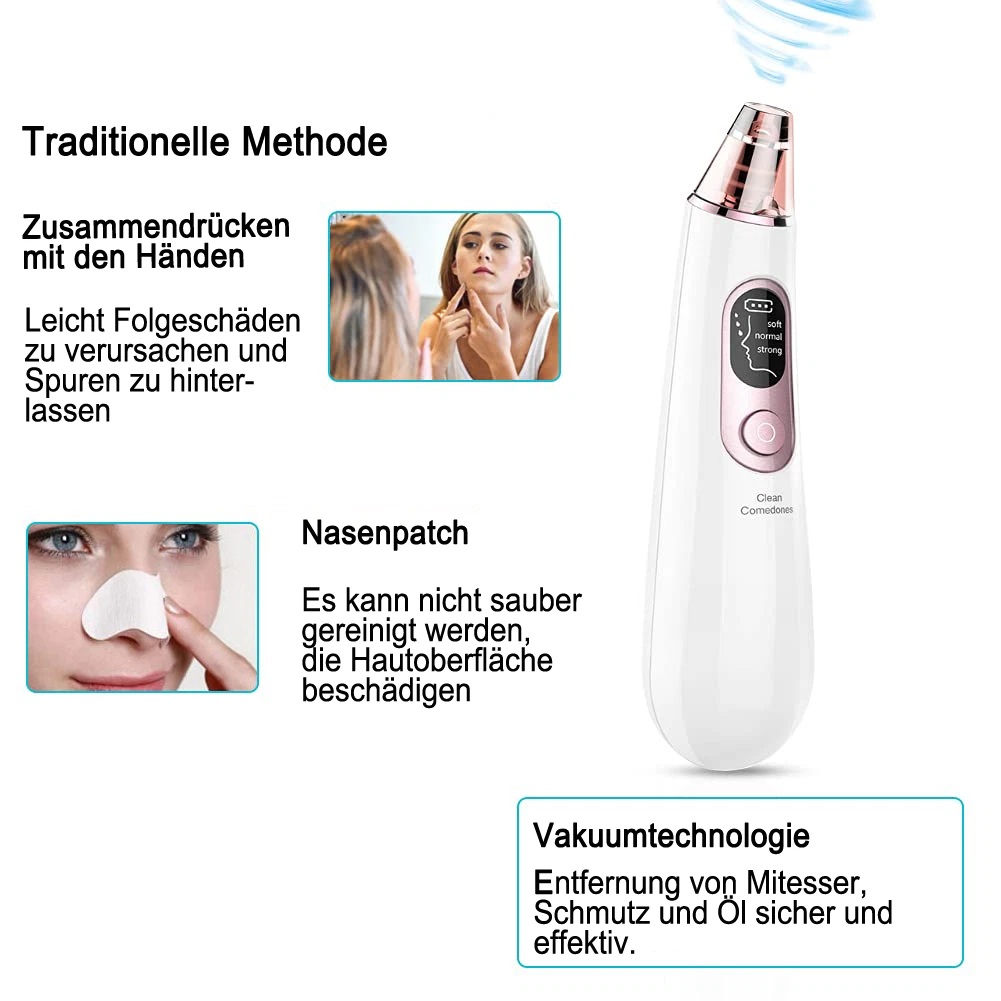 Porenreiniger Electric Mitesserentferner Gesicht Reinigung mit 4 Sonden-4 Porenreiniger Electric Mitesserentferner Gesicht Reinigung mit 4 Sonden – Bild 4