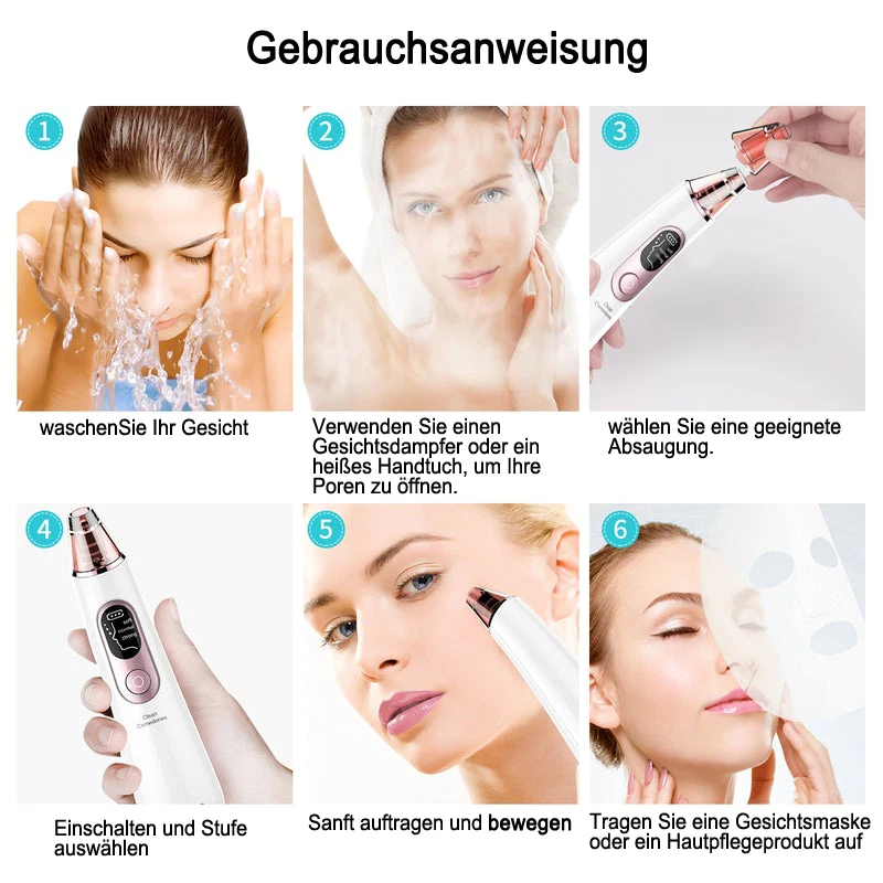Porenreiniger Electric Mitesserentferner Gesicht Reinigung mit 4 Sonden-5 Porenreiniger Electric Mitesserentferner Gesicht Reinigung mit 4 Sonden – Bild 5