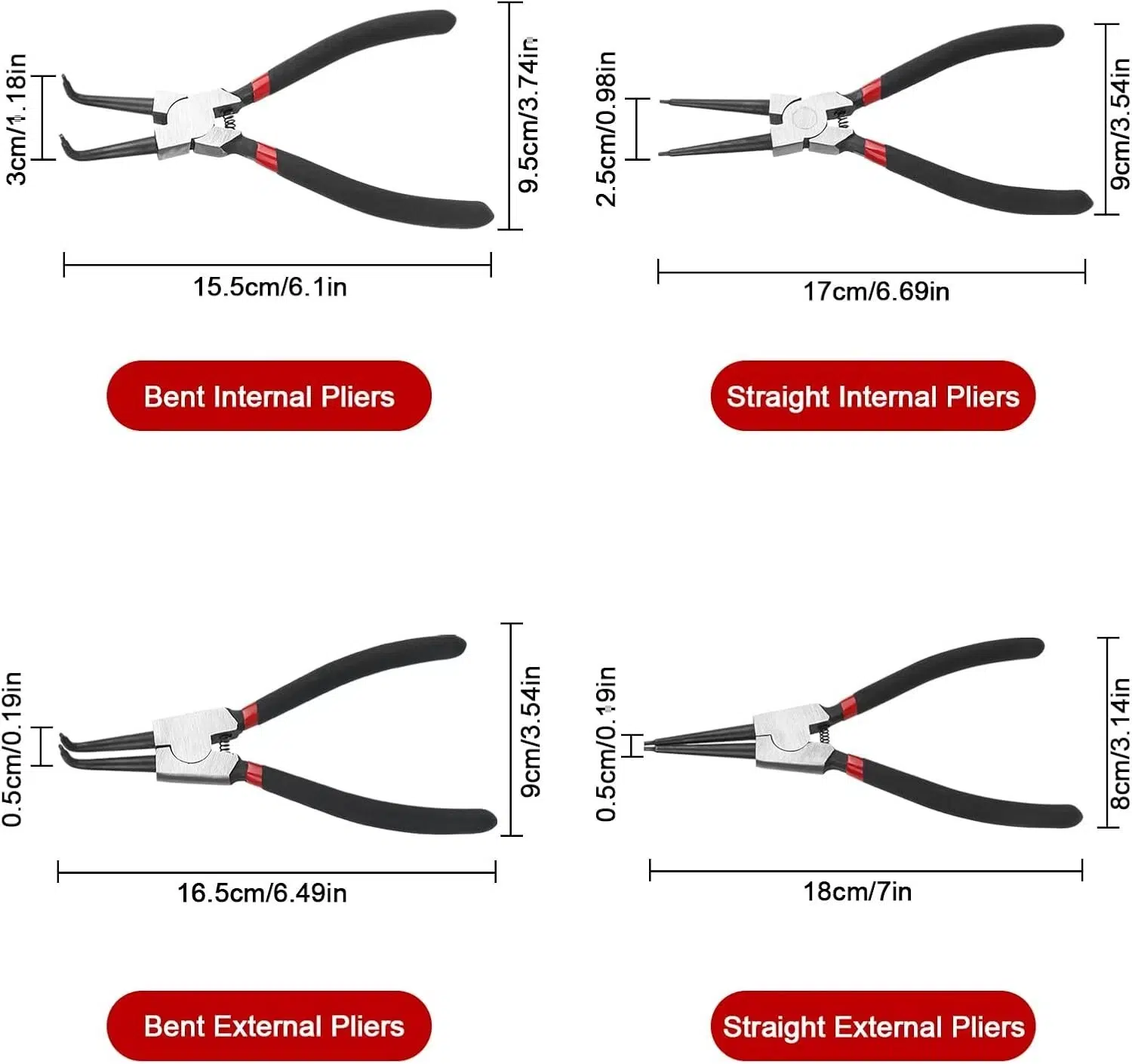 4 stück sprengringzangen set sicherungsring zange sprengringzange seegeringzange 4 stück sprengringzangen set sicherungsring zange sprengringzange seegeringzange