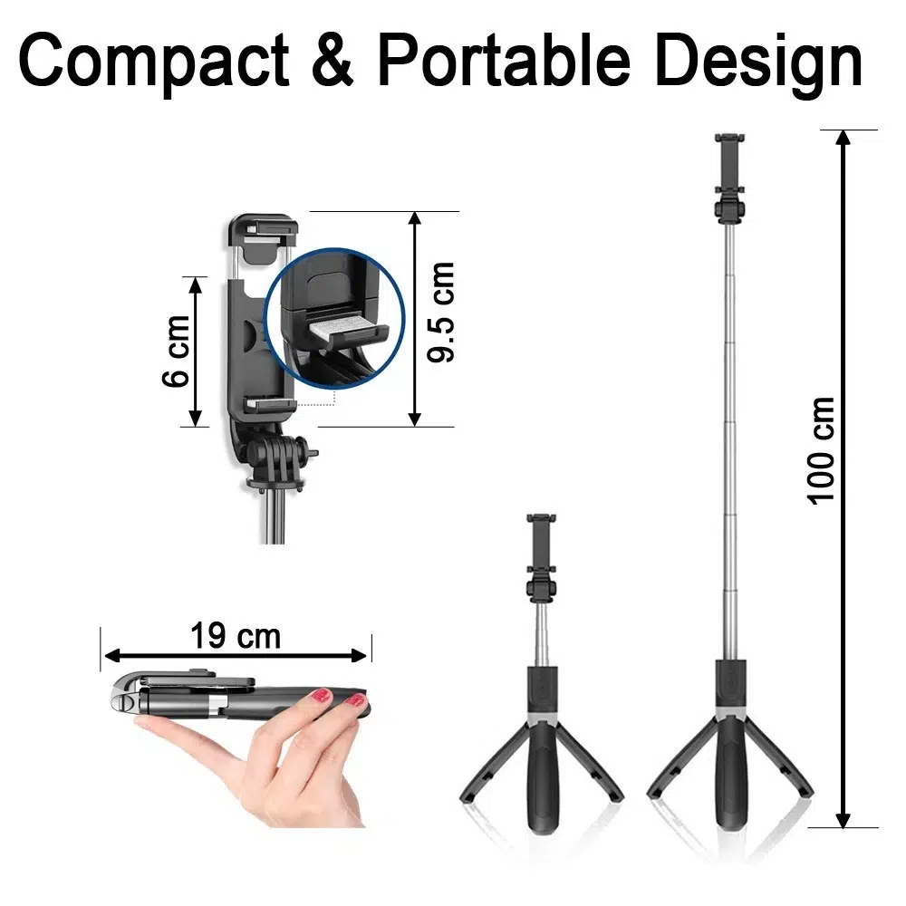 3 in 1 selfie stick, 360°rotation mit fernbedienung tragbar handyhalter 3 in 1 selfie stick, 360°rotation mit fernbedienung tragbar handyhalter